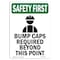 Signmission OSHA Sign, Bump Caps Required W/ Symbol, 10in X 7in Rigid Plastic, 7" W, 10" H, Portrait OS-SF-P-710-V-11041 - alternate 1